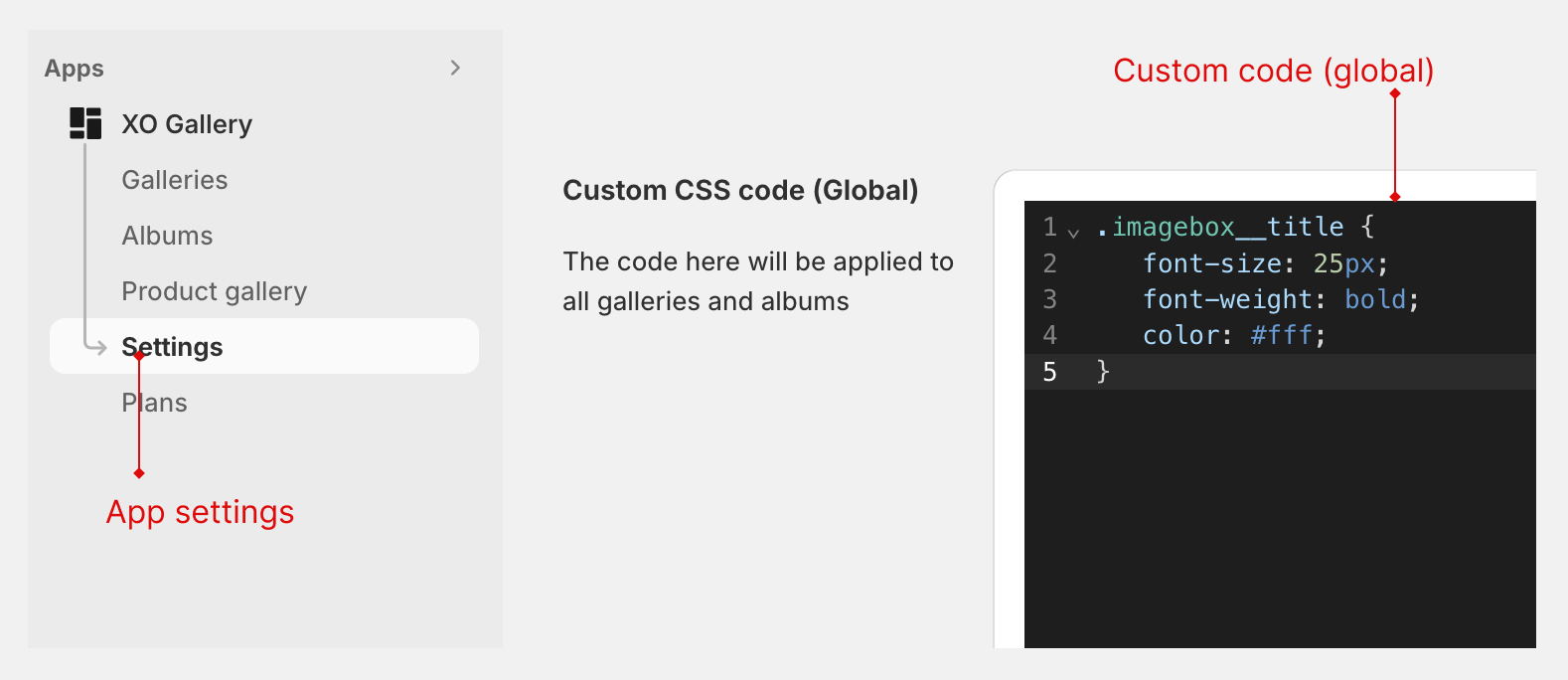Global custom CSS