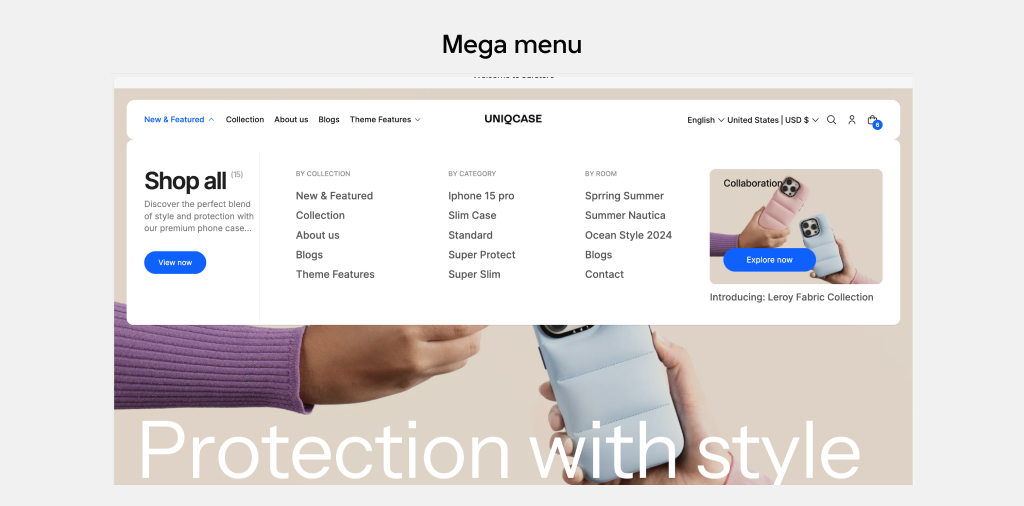 Futurer mega menu