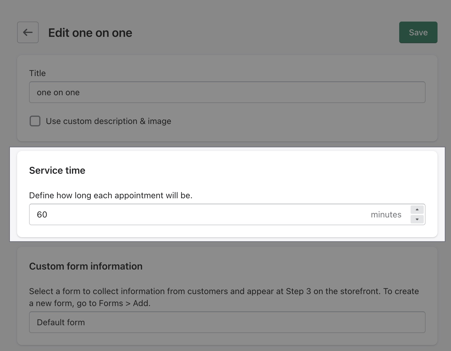 Service features